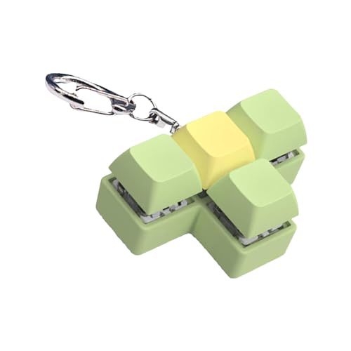 Fidget Toys Tastatur-Schlüsselanhänger, 4 Tasten, grüne Schalter, Tastenkappe, Schlüsselanhänger, Fidget Keyboard Clicker, Stressabbau-Spielzeug für Erwachsene und Kinder von Firulab