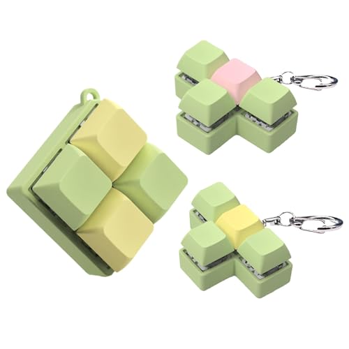 Fidget Toys Tastatur-Schlüsselanhänger, 4 Tasten, grüne Schalter, Tastenkappe, Schlüsselanhänger, Fidget Keyboard Clicker, Stressabbau-Spielzeug für Erwachsene und Kinder Fidget Toys Tastatur-Schlüsselanhänger, 4 Tasten, grüne Schalter, Tastenkappe, Schlüsselanhänger, Fidget Keyboard Clicker, Stressabbau-Spielzeug für Erwachsene und Kinder von Firulab