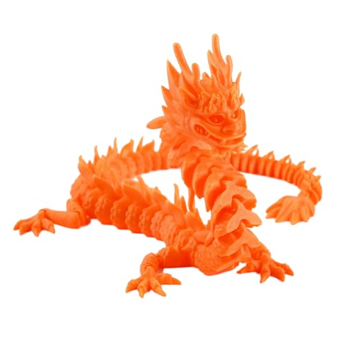 Firulab 3D-Druck Drache,Flexible Zappel-Drachen-Spielzeugfigur - Drachen 3D-gedrucktes Geschenk, dekorative Drachen-Sammelfigur für Auto-Armaturenbrett, Büro, Schlafzimmer von Firulab