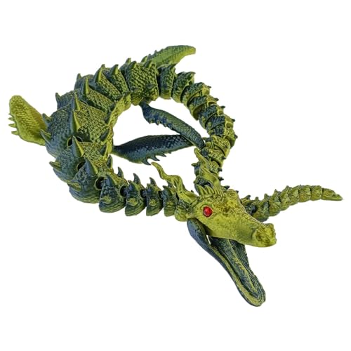 Firulab 3D-Gedruckter Drache, Flexibles bewegliches Drachenornament, 42 cm, 3D-Gedruckter Drache, Zappelspielzeug, lustige Drachen-Aquarium-Ornamente für Zuhause, Aquarium-Zubehör von Firulab