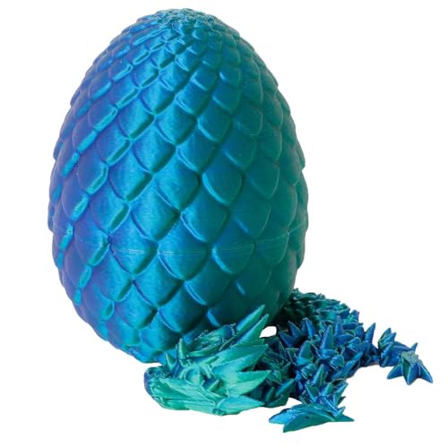 Firulab 3D-Gedruckter Drache im Ei, bewegliches Drachenkristall-Drachenei, Drachen-Zappelspielzeug mit flexiblen Gelenken, Ostereiersuche, Dekor, Schreibtischspielzeug für Kinder und Erwachsene von Firulab