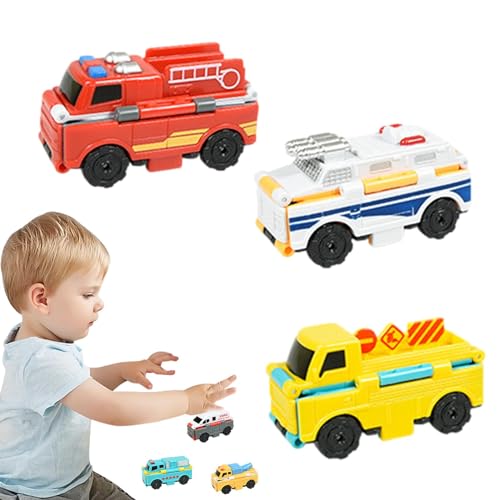 Firulab Auto-Spielzeugset, verwandelbare Autos | Verwandelbares Anti-Reverse-Spielzeugauto für Kinder,2-in-1-Vorkindergarten-Spielzeugfahrzeuge, interaktiv für Kinderzimmer, Klassenzimmer, Innenhof, von Firulab