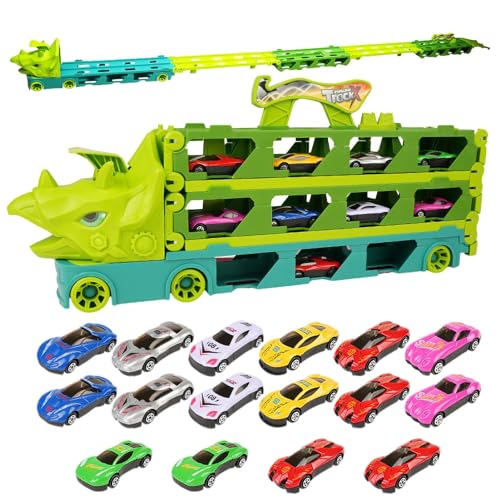 Firulab Dinosaurier-Transportauto-Spielzeug - Spielzeug-LKWs für Faltbare Gleise | Solides Dinosaurier-LKW-Dinosaurier-Spielzeug, Geschenk für Weihnachten, Geburtstag, Feiertag, Jahrestag von Firulab