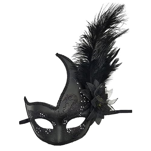 Firulab Feder-Maskerade-Gesichtsbedeckung | Halloween-Party-Gesichtsbedeckung | Karneval Halloween Gesichtsbedeckung für Maskerade, Gesichtsbedeckung für Cosplay von Firulab