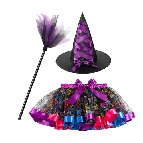 Firulab Hexen-Cosplay-Kostüme für Frauen | Kostü Dress Up 3 Stück | Hexenrock für Frauen Halloween, Halloween-Kostümrock, Mädchenkostüme und Accessoires für Prinzessin von Firulab