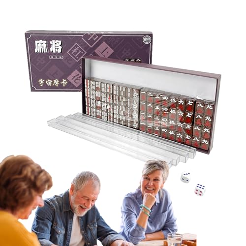 Firulab Mini-Mahjong-Set, Mahjong-Set in Reisegröße - Kleines chinesisches Mahjong-Set,Mini-Mahjong-Familienbrettspiel, leicht zu transportieren für Reisen, Studentenwohnheime von Firulab