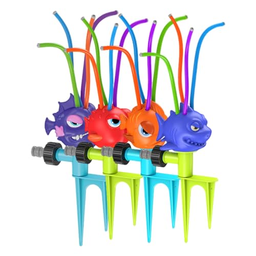 Wassersprühsprinkler für Kinder, niedlicher Meerestier-Sprinkler mit 4 Wackelrohren, Sommer-Außensprinkler, Spielzeug, Hinterhof-Rasenspritzer, lustiges Spielzeug für Haustierkinder von Firulab