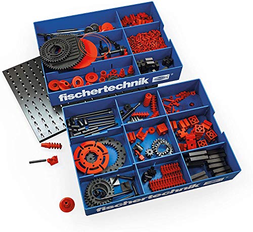 fischertechnik Creative Box Mechanics - eine spezielle Auswahl an Antriebs- und Getriebeelementen - Inhalt: 290 Bauteile, Grundplatte, zwei stapelbare Kunstoffwannen für die geeignete Aufbewahrung von fischertechnik