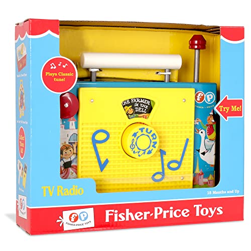 Spielzeug-TV-Radio, Fisher Price Classics, Basic Fun, 1703, Interaktives Baby-Spielzeug für Rollenspiele, klassisches Vorschulspielzeug für Kleinkinder, Geeignet für Jungen und Mädchen ab 18 Monaten von Basic Fun