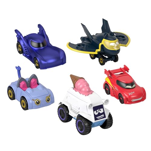 Fisher-Price Bathwheels Fahrzeug Multipack - Batmobil, Redbird, Kitty, Snowy und Batwing im Die-Cast-Fahrzeugset im Maßstab 1:55 für tollen Rennspaß, für Kinder ab 3 Jahren, HML20 von Fisher-Price