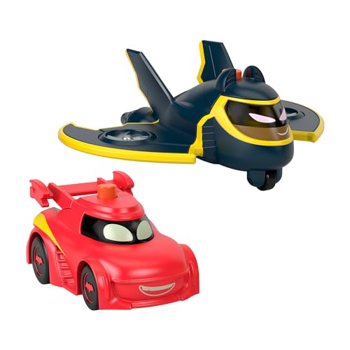 Fisher-Price Bathwheels Redbird und Batwing und 3 Knopfzellen - Spielzeugauto-Set mit 2 Batwheels-Figuren, tolle Lichteffekt-Action, für Kinder ab 3 Jahren, HML26 von Fisher-Price