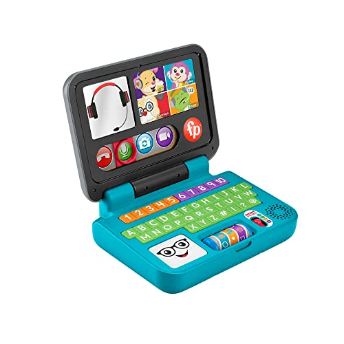Fisher-Price Lernspaß Homeoffice Laptop – elektronisches Lernspielzeug mit Smart-Stages-Lerninhalten, Lichtern und 55+ Liedern, ABC, , Version: UK-Englisch , HGW96 von Fisher-Price