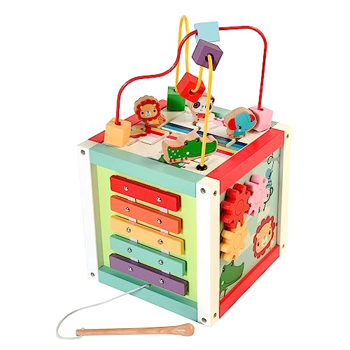 Fisher-Price 181A Wooden 5-in-1 Activity Cube Toddler Educational Centre with Bead Maze, Sorting Games and Xylophone, Age 18 Months +, Multicolour, 43 x 23 x 23cm Fisher-Price 181A Wooden 5-in-1 Activity Cube Toddler Educational Centre with Bead Maze, Sorting Games and Xylophone, Age 18 Months +, Multicolour, 43 x 23 x 23cm von Fisher-Price