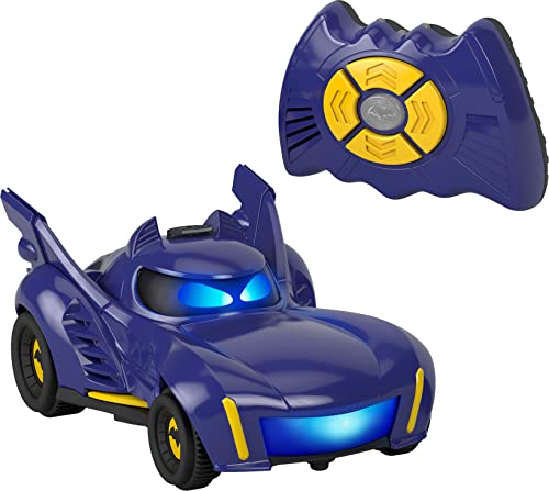 Fisher-Price DC Batwheels Ferngesteuertes Auto, Bam das Batmobile Transforming RC mit Lichtern, Geräuschen und Charaktersätzen, für Kinder ab 3 Jahren, HRB24 von Fisher-Price