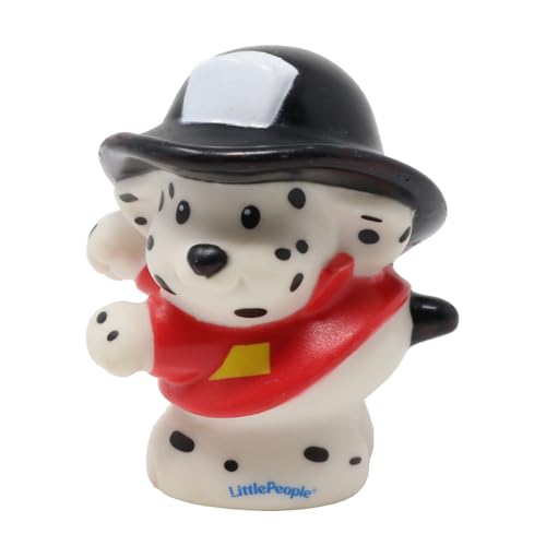 Fisher-Price Ersatzteil Little People Fun Sounds Rescue Fire Station Spielset C4444 - Ersatz Schwarz und Weiß Dalmatiner Hund Figur von Fisher-Price