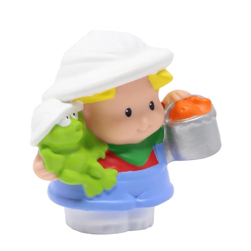 Fisher-Price Ersatzteil für Little People Streichelzoo Safari Spielset N4629 - Ersatz Eddie Figur als Zookeeper oder Guide mit Frosch und Eimer von Fisher-Price