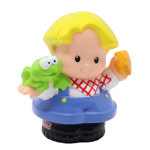 Fisher-Price Ersatzteil für Sammlerstück Little People Animal Sounds Stall Bauernhof Spielset B8797 - Ersatz Bauer Eddie Figur mit Frosch von Fisher-Price