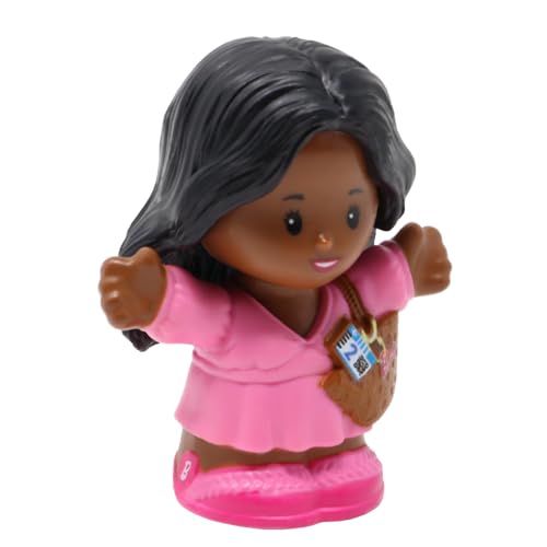 Fisher-Price Ersatzteil für Sammlerstück Little People Dream Flugzeug Shopping Puppenhaus Familie Spielset HMG50 - Ersatz Afroamerikanische Mama Figur - Gekleidet in Rosa mit Geldbörse von Fisher-Price
