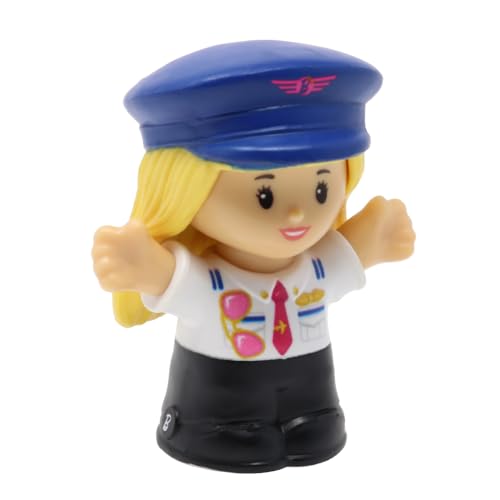 Fisher-Price Ersatzteil für Sammlerstück Little People Dream Flugzeug Shopping Puppenhaus Familie Spielset HMG50 - Ersatz Blonde weibliche Flugzeugpilotenfigur von Fisher-Price