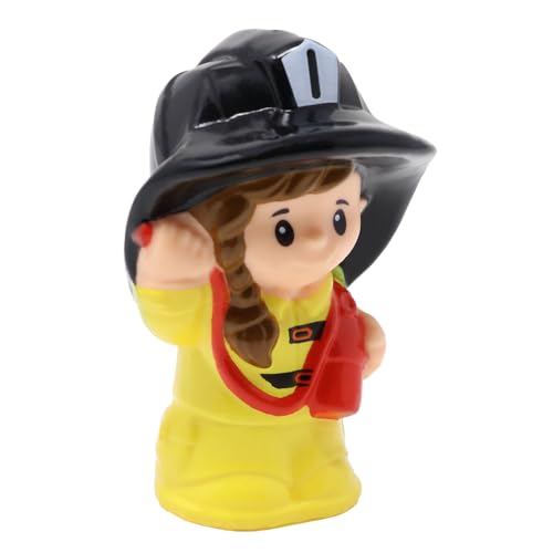 Fisher-Price Ersatzteil für Sammlerstück Little People Lift 'n Lower Feuerwehrauto Feuerwehrstation Spielset DFN85 - Ersatz Community Helferin weibliche Feuerwehrfigur von Fisher-Price