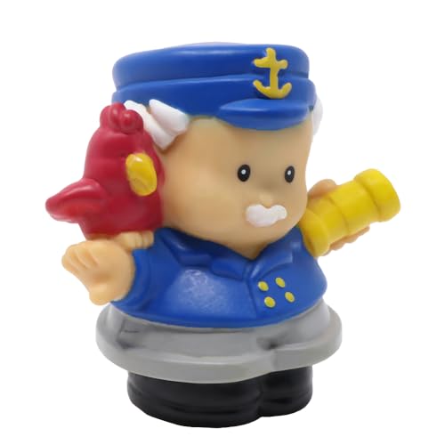 Fisher-Price Ersatzteil für Sammlerstück Little People Piratenschiff Floaty Boat Spielset 77703 - Ersatz Sea Captain Figur - Weißes Haar Opa - Halten Vogel und Teleskop von Fisher-Price