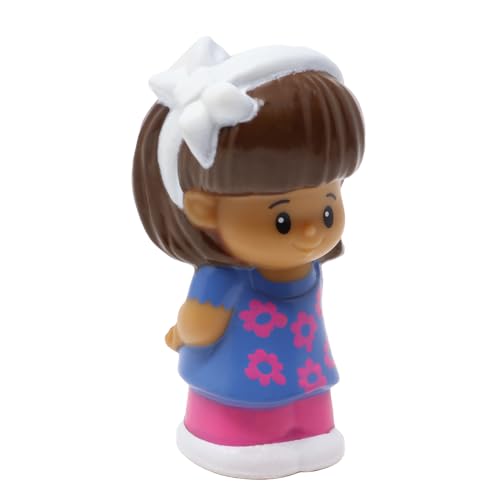 Fisher-Price Ersatzteil für Sammlerstück Little People Puppenhaus Familie Schule Spielset C4309 - Ersatz Hispanic Little Girl Mia Figur - Bogen und Blumen von Fisher-Price