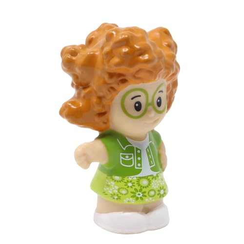 Fisher-Price Ersatzteil für Sammlerstück Little People Schulbus Spielplatz Puppenhaus Spielset C4310 - Ersatz Curly Red Ginger Hair Glasses Sofie Figure Wearing Green Outfit von Fisher-Price