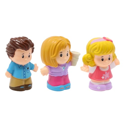 Fisher-Price Ersatzteil für Sammlerstück Little People Surprise & Sounds Home Dollhouse DFN41 - Ersatz Familienfiguren Papa, Mama und kleines Mädchen Schwester von Fisher-Price