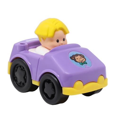 Fisher-Price Ersatzteil für Sammlerstück Little People Wheelies Zirkus Zoo Fahrzeug Spielset 2932 - Ersatz lila Cabrio Auto mit befestigtem Fahrer Eddie - Affe Aufkleber auf der Vorderseite von Fisher-Price