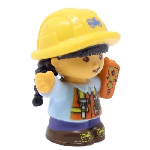 Fisher-Price Ersatzteil für Sammlerstück Little People Work Together Baustelle Straßenarbeit Spielset DXB23 - Ersatz asiatische weibliche Mädchen Muldenkipper Fahrerfigur - Radio tragen von Fisher-Price