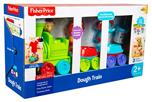 Fisher Price FPR-4826 Spielset Zug, mit 3 Dosen Knete, Figuren, inklusive Zubehör, für Kinder ab 2 Jahren, Mehrfarbig von Sambro