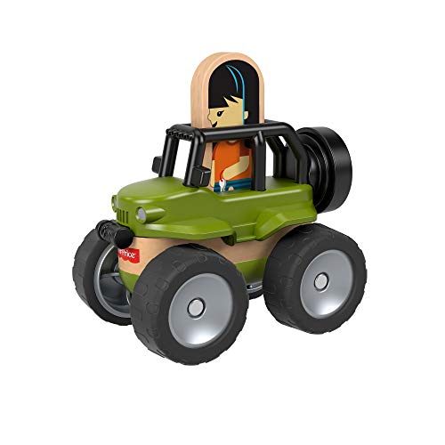 Fisher-Price GFP84 - Wunder Werker Holzspielzeug Geländewagen Spielzeugauto aus FSC zertifiziertem Holz, Spielzeug ab 3 Jahren von Fisher-Price