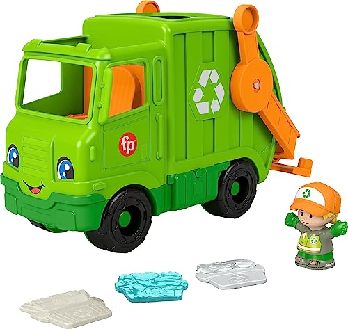 Fisher-Price GWD29 - Little People Recycling Truck, Spielset mit Fahrzeug und Spielfigur, von 1 bis 5 Jahren von Fisher-Price