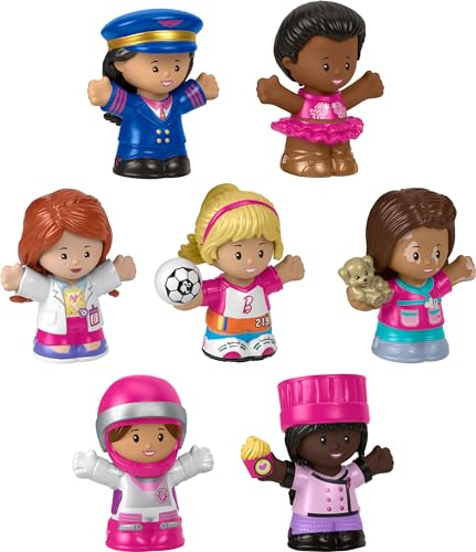 Fisher-Price HCF58 - Little People Barbie Traumberuf-Freundinnen Spielset mit 7 Figuren mit verschiedenen Berufen, Spielzeug für Kinder ab 18 Monaten von Fisher-Price