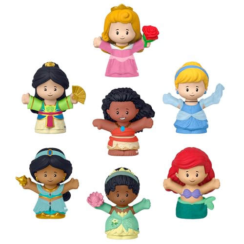 Fisher-Price HJW75 - Little People Disney Princess Spielzeug, Set mit 7 Figuren für Klein- und Vorschulkinder für Rollenspiele ab 18 Monaten von Disney Princess