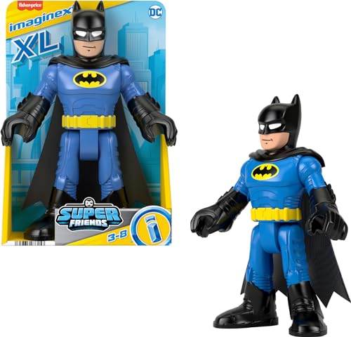 Fisher-Price Imaginext DC Super Friends Batman XL Spielzeug 25,4 cm bewegliche Figur für Vorschule Pretend Play ab 3 Jahren, Schwarz & Blau von Fisher-Price