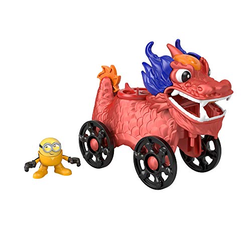 Fisher-Price Imaginext GMP37 - Minions Drachen-Streitwagen zum Schieben mit Minion-Figur, Spielzeug für Kinder von 3 bis 8 Jahren von Fisher-Price