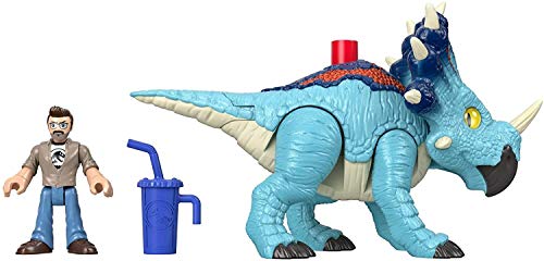 Fisher-Price Imaginext GMR17 - Jurassic World Pachyrhinosaurus und Lowery Figurenset, Dinosaurier Spielzeug ab 3 Jahren von Imaginext