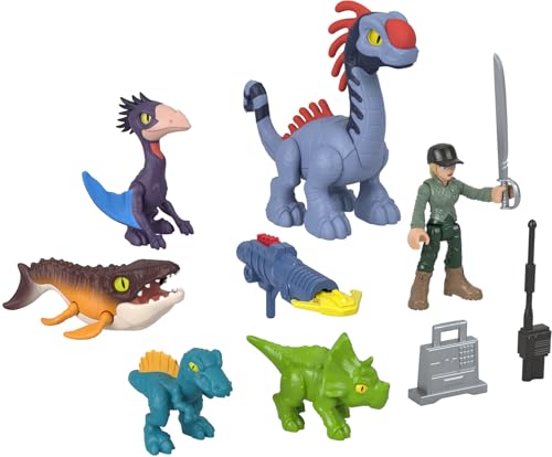 Fisher-Price Imaginext Jurassic World Die Wiedergeburt Set mit 7,6cm Mensch, 5 Dinosauriern, Launcher und Zubehör, JFR25 Fisher-Price Imaginext Jurassic World Die Wiedergeburt Set mit 7,6cm Mensch, 5 Dinosauriern, Launcher und Zubehör, JFR25 von Fisher-Price