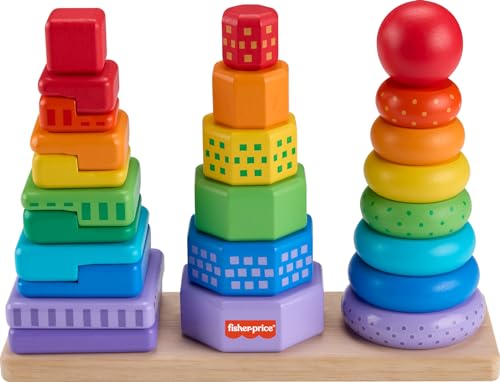 Fisher-Price Kleinkindspielzeug aus Holz, stapelbar, Formsortierer, 26 Holzteile für Kinder ab 18 Monaten Fisher-Price Kleinkindspielzeug aus Holz, stapelbar, Formsortierer, 26 Holzteile für Kinder ab 18 Monaten von Fisher-Price
