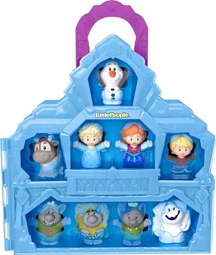 Fisher-Price Little People Kleinkindspielzeug Disney Frozen Carry Along Castle Case Spielset mit Figuren für Rollenspiele Kinder ab 18 Monaten ​ von Fisher-Price