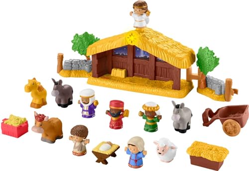 Fisher-Price Little People Krippenset - Weihnachtliches Spielset mit leuchtendem Stern und Musik, 12 Figuren und 5 Spielteilen für Kleinkinder ab 1 Jahr, HMX70 Fisher-Price Little People Krippenset - Weihnachtliches Spielset mit leuchtendem Stern und Musik, 12 Figuren und 5 Spielteilen für Kleinkinder ab 1 Jahr, HMX70 von Fisher-Price