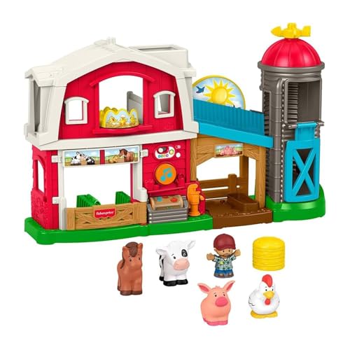 Fisher-Price Little People Spielset Bauernhofspaß, musikalisches und pädagogisches Spiel für Kinder ab 1 Jahr, mehrsprachige Version, JGX09 von Fisher-Price