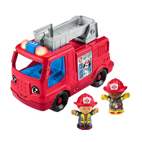 Fisher-Price Little People Spielzeug-Feuerwehrauto zum Schieben für Kleinkinder, mit Musik und 2 Figuren für Kinder ab 1 Jahr, mehrsprachige Version, HYR88 Fisher-Price Little People Spielzeug-Feuerwehrauto zum Schieben für Kleinkinder, mit Musik und 2 Figuren für Kinder ab 1 Jahr, mehrsprachige Version, HYR88 von Fisher-Price