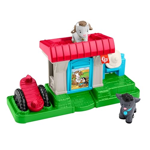 Fisher-Price Little People Spielzeug für Kleinkinder, Spielset Mein erster Baby-Ziegenhof mit 2 Figuren und 1 Zubehör für Kinder ab 1 Jahr, HWR85, [Mehrfarbig] von Little People
