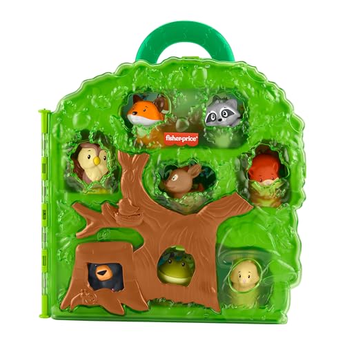 Fisher-Price Little People Waldfreunde Spielzeug für Kleinkinder mit Tragekoffer, Spielset mit Tierfiguren, Rollenspiel für Kleinkinder ab 1 Jahr, HWB29 von Fisher-Price