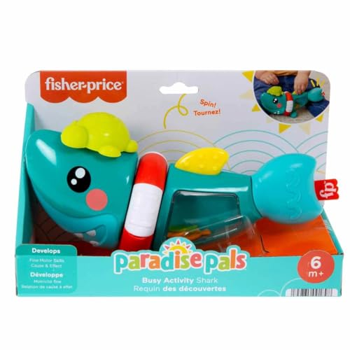 Fisher-Price Paradise Pals Busy Activity Shark, interaktives Spielzeug, mehrfarbig mit lustigen Geräuschen für Babys und Kleinkinder ab 6 Monaten von Fisher-Price