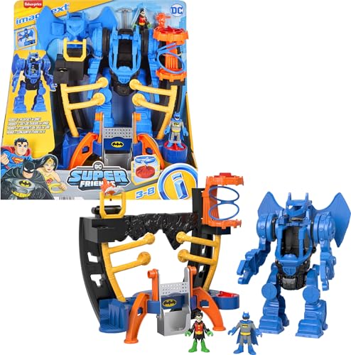 Imaginext DC Super Friends - Batman Robo-Kommandozentrale Spielset mit abnehmbarem Roboter und Batwing, für Kinder von 3 bis 8 Jahren, HML02 von Fisher-Price