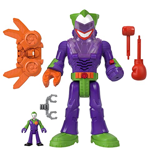 Imaginext DC Super Friends Joker im Lachroboter - 30 cm großer, manuell gesteuerter Joker-Roboter, Power Pad für Lichter und Actiongeräusche, schießt Projektile ab, ab 3 Jahren, HKN47 von Fisher-Price