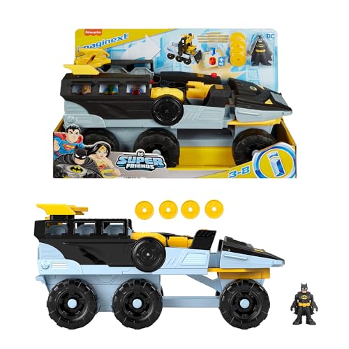 Imaginext DC Super Freunde Batman Spielzeug Verwandlungs-Bat-Tank mit Lichtern Geräuschen Figur & Projektilen für Kinder im Kindergartenalter ab 3 Jahren, HVY04 Imaginext DC Super Freunde Batman Spielzeug Verwandlungs-Bat-Tank mit Lichtern Geräuschen Figur & Projektilen für Kinder im Kindergartenalter ab 3 Jahren, HVY04 von Imaginext